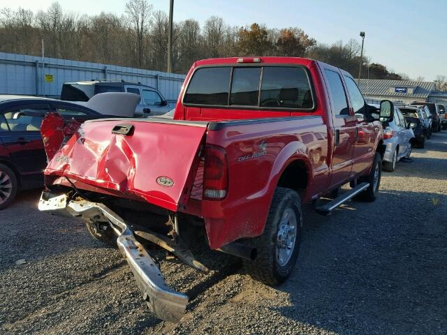 1FTSW21PX5EB84923 - 2005 FORD F250 SUPER RED photo 4