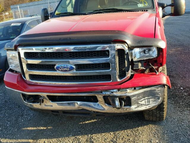 1FTSW21PX5EB84923 - 2005 FORD F250 SUPER RED photo 9