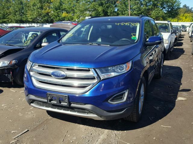 2FMTK4J84FBB62171 - 2015 FORD EDGE SEL BLUE photo 2