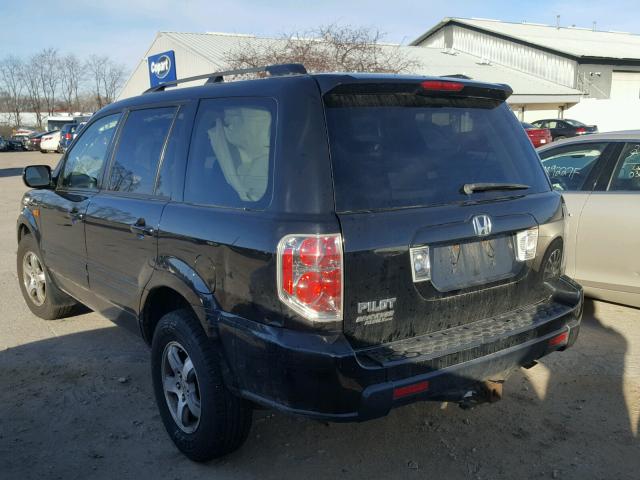 5FNYF28497B031358 - 2007 HONDA PILOT EX BLACK photo 3