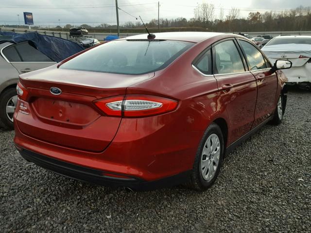 3FA6P0G77DR355560 - 2013 FORD FUSION S RED photo 4