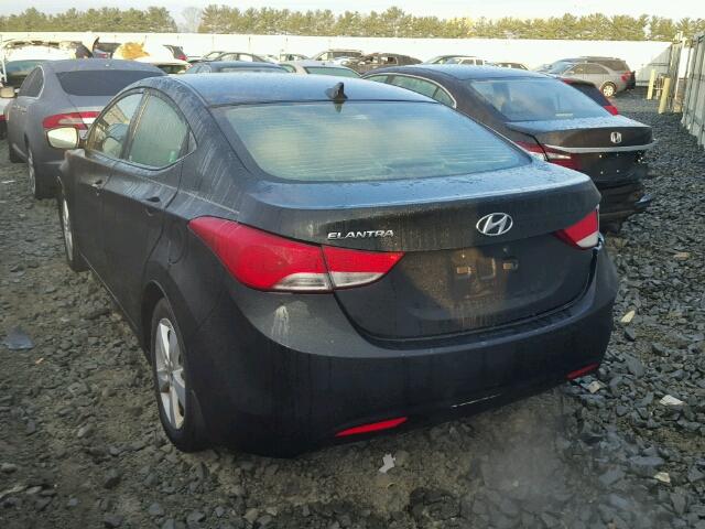 5NPDH4AE0DH397696 - 2013 HYUNDAI ELANTRA GL BLACK photo 3