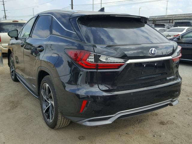 2T2BGMCA2JC022262 - 2018 LEXUS RX 450H BLACK photo 3