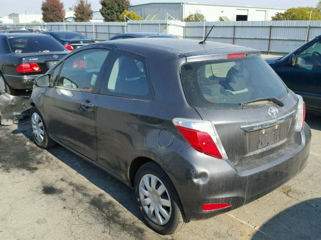 JTDJTUD35ED596438 - 2014 TOYOTA YARIS GRAY photo 3