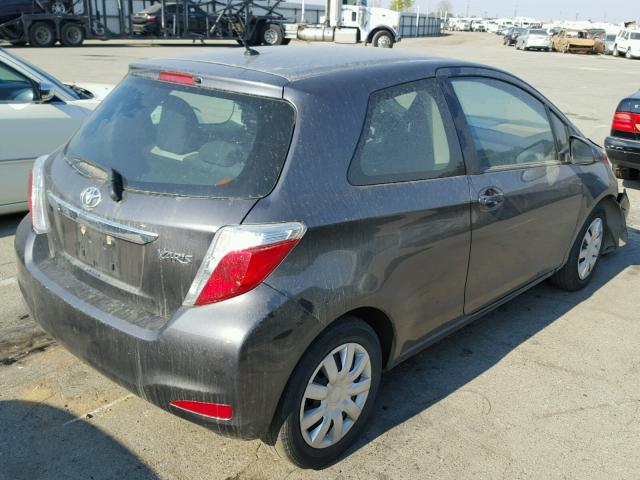 JTDJTUD35ED596438 - 2014 TOYOTA YARIS GRAY photo 4