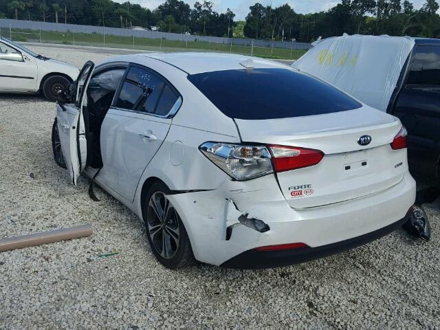 KNAFX4A83E5220581 - 2014 KIA FORTE EX WHITE photo 3