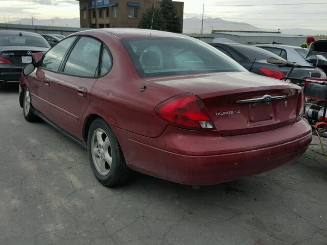 1FAFP53U32G189499 - 2002 FORD TAURUS SE RED photo 3