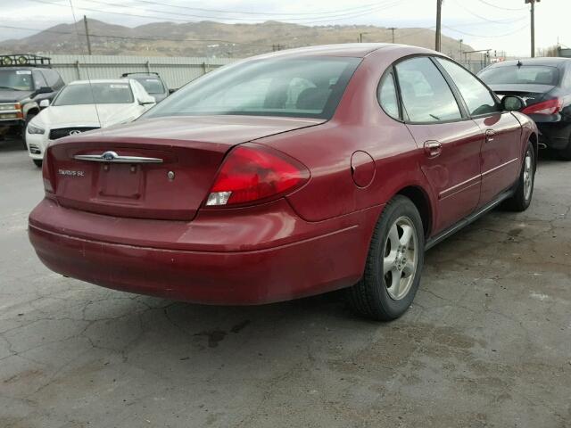 1FAFP53U32G189499 - 2002 FORD TAURUS SE RED photo 4