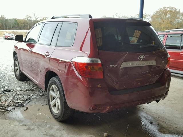 JTEDS41A882045614 - 2008 TOYOTA HIGHLANDER MAROON photo 3