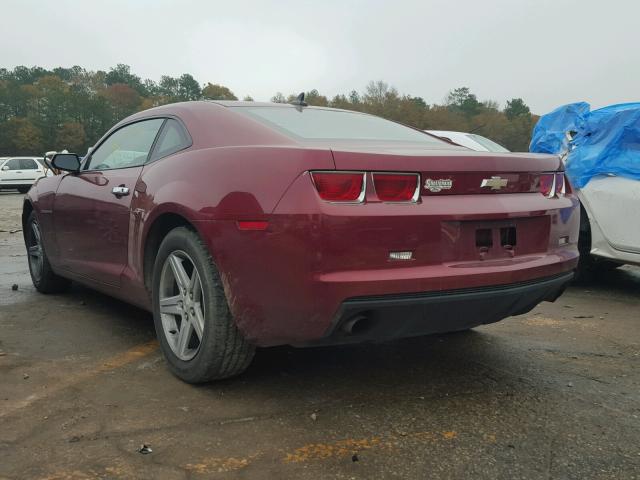 2G1FB1EV1A9176179 - 2010 CHEVROLET CAMARO LT MAROON photo 3