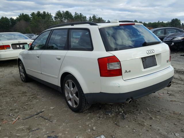 WAUVC68E54A102066 - 2004 AUDI A4 1.8T AV WHITE photo 3