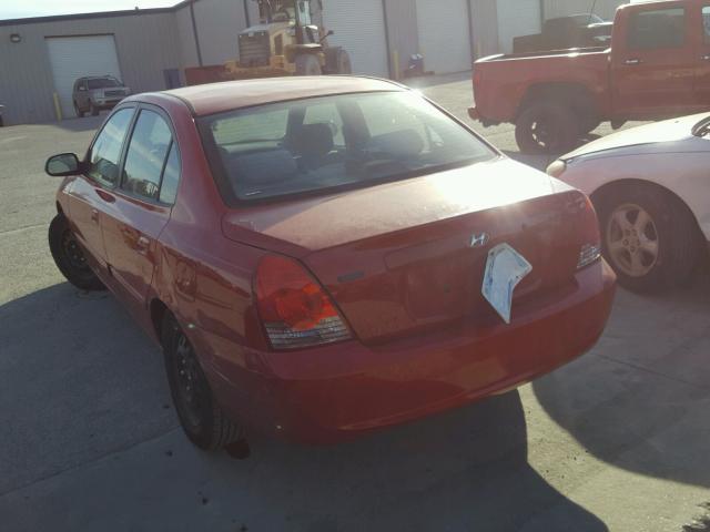 KMHDN46D84U800317 - 2004 HYUNDAI ELANTRA GL RED photo 3