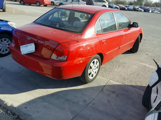 KMHDN46D84U800317 - 2004 HYUNDAI ELANTRA GL RED photo 4