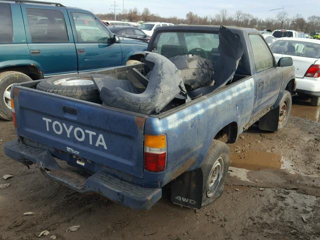 JT4RN01P1K4012836 - 1989 TOYOTA PICKUP 1/2 BLUE photo 4