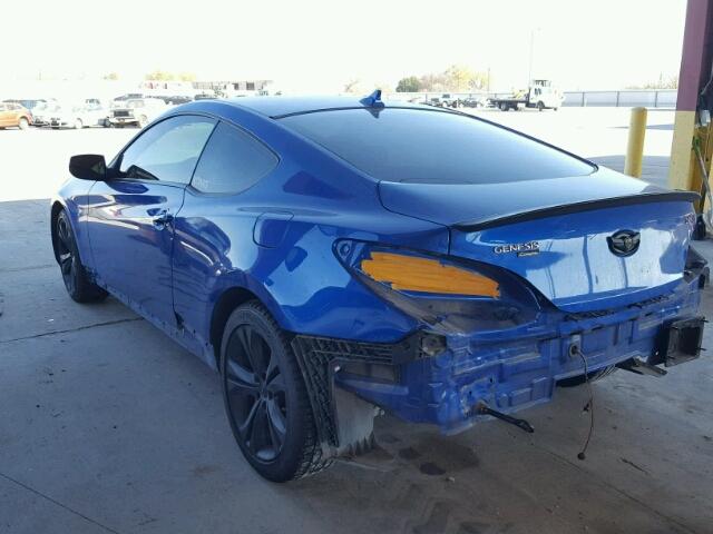 KMHHT6KDXAU040492 - 2010 HYUNDAI GENESIS CO BLUE photo 3