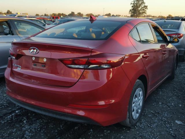 5NPD74LFXHH203545 - 2017 HYUNDAI ELANTRA SE RED photo 4