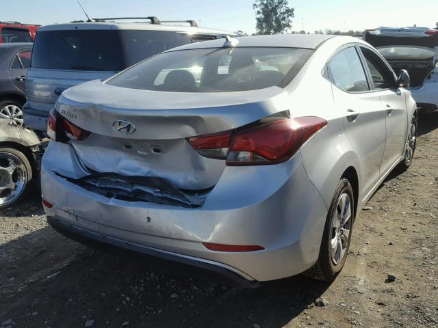 5NPDH4AE9GH708837 - 2016 HYUNDAI ELANTRA SE SILVER photo 4