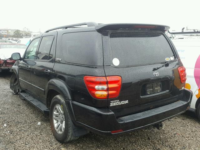 5TDZT38A24S231689 - 2004 TOYOTA SEQUOIA LI BLACK photo 3