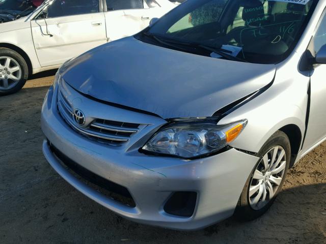 5YFBU4EE6DP124052 - 2013 TOYOTA COROLLA BA SILVER photo 9