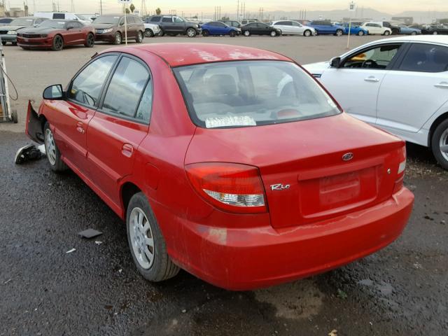 KNADC125456381084 - 2005 KIA RIO RED photo 3