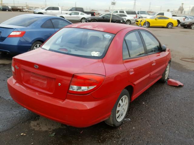 KNADC125456381084 - 2005 KIA RIO RED photo 4