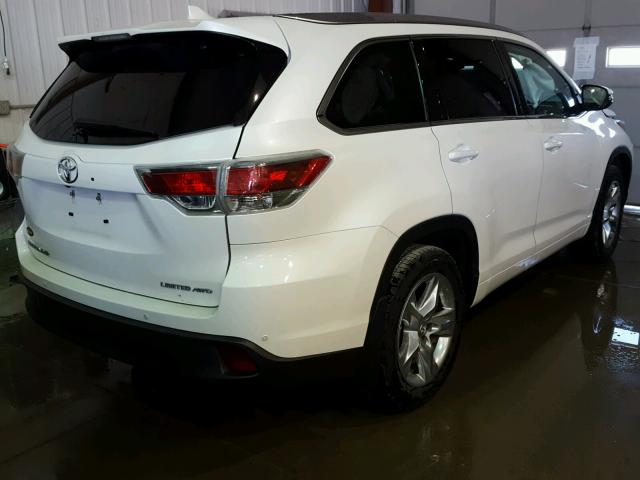 5TDDKRFH2FS076192 - 2015 TOYOTA HIGHLANDER WHITE photo 4