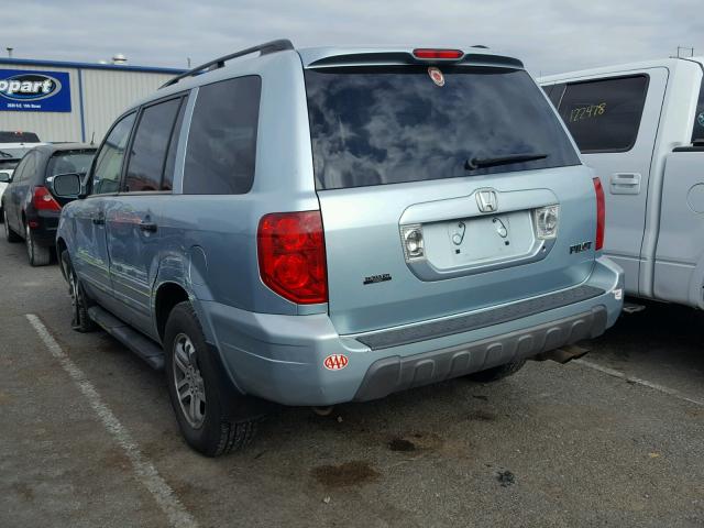 2HKYF18653H514529 - 2003 HONDA PILOT EXL BLUE photo 3