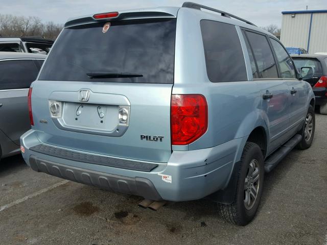 2HKYF18653H514529 - 2003 HONDA PILOT EXL BLUE photo 4