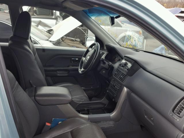 2HKYF18653H514529 - 2003 HONDA PILOT EXL BLUE photo 5