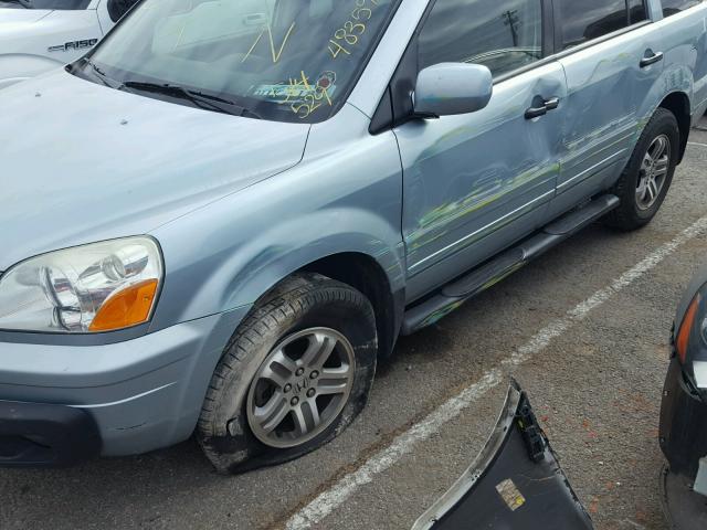 2HKYF18653H514529 - 2003 HONDA PILOT EXL BLUE photo 9