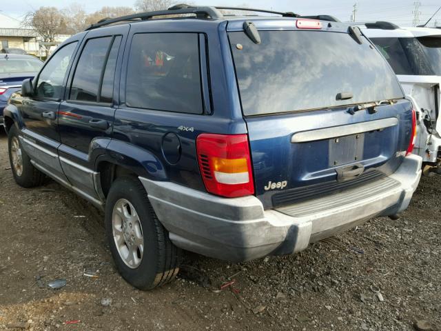 1J4GW48S8YC235342 - 2000 JEEP GRAND CHER BLUE photo 3