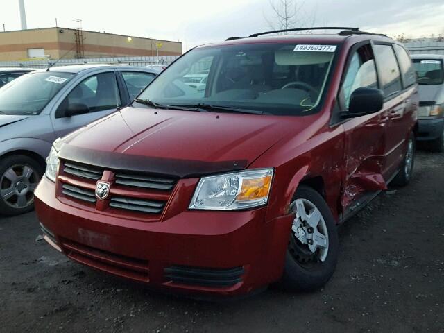 2D8HN44H68R777569 - 2008 DODGE GRAND CARA RED photo 2