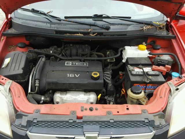 KL1TD56677B183154 - 2007 CHEVROLET AVEO BASE Czerwony zdjęcie 7