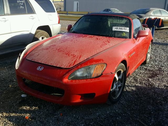 JHMAP11462T006828 - 2002 HONDA S2000 RED photo 2