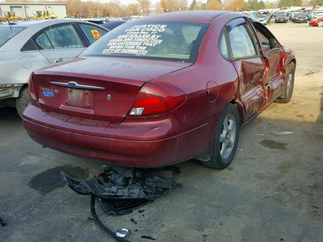 1FAFP53U92G148021 - 2002 FORD TAURUS SE MAROON photo 4