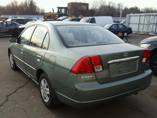 2HGES165X3H502833 - 2003 HONDA CIVIC LX GREEN photo 3