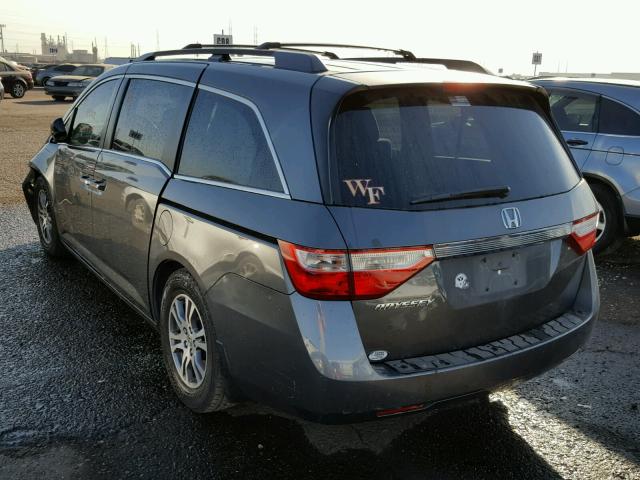 5FNRL5H49CB141951 - 2012 HONDA ODYSSEY EX GRAY photo 3