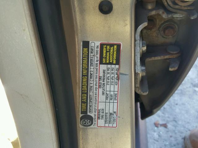 2G1WF52E759244250 - 2005 CHEVROLET IMPALA TAN photo 10