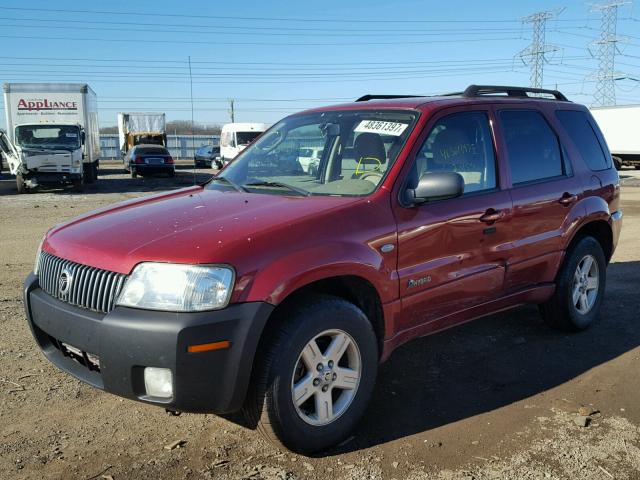 4M2YU98H06KJ09054 - 2006 MERCURY MARINER HE RED photo 2