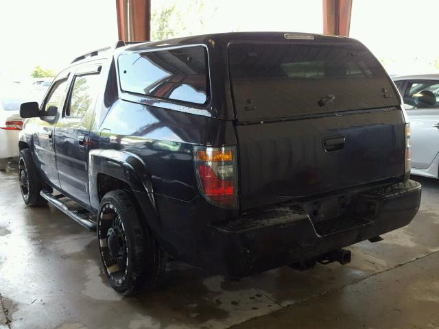 2HJYK16556H526808 - 2006 HONDA RIDGELINE BLACK photo 3