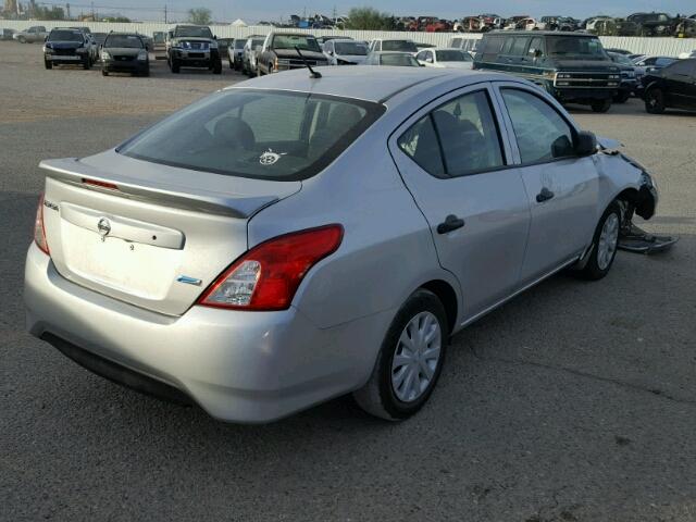 3N1CN7AP9FL805285 - 2015 NISSAN VERSA S SILVER photo 4