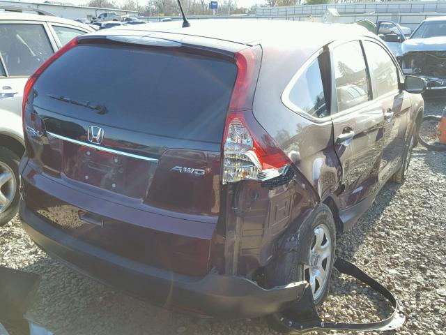 5J6RM4H33EL003167 - 2014 HONDA CR-V LX MAROON photo 4