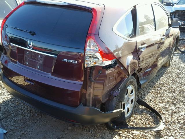 5J6RM4H33EL003167 - 2014 HONDA CR-V LX MAROON photo 9