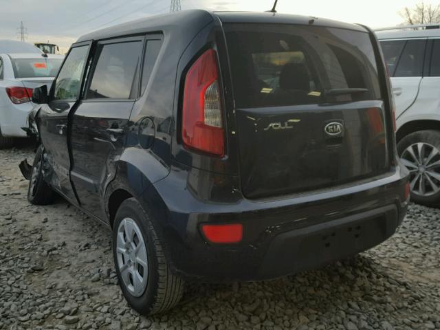 KNDJT2A53C7411163 - 2012 KIA SOUL BLACK photo 3