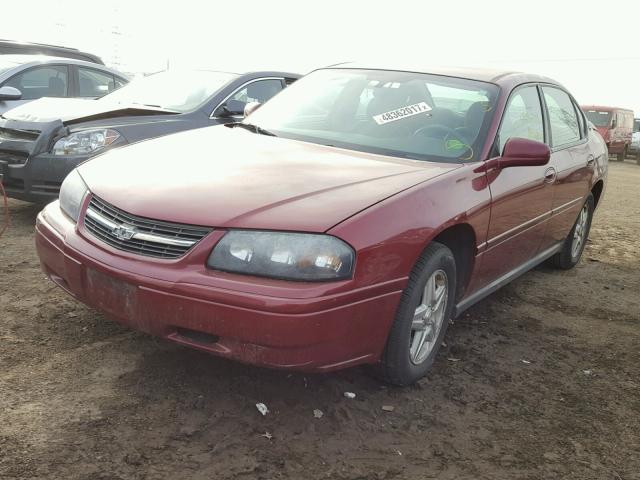 2G1WF52E759360547 - 2005 CHEVROLET IMPALA BURGUNDY photo 2