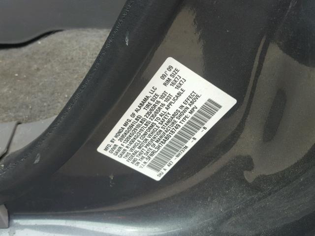 5FNRL3H78AB018749 - 2010 HONDA ODYSSEY EX GRAY photo 10