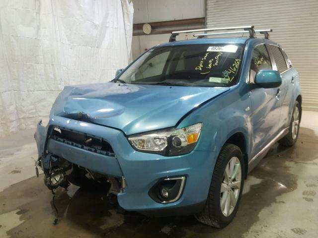 4A4AR3AU6EE031835 - 2014 MITSUBISHI OUTLANDER BLUE photo 2