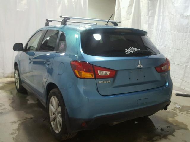 4A4AR3AU6EE031835 - 2014 MITSUBISHI OUTLANDER BLUE photo 3