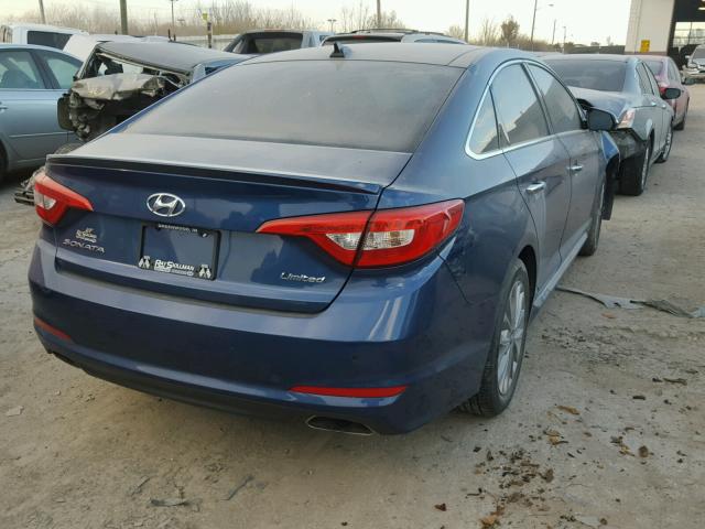 5NPE34AF2FH044441 - 2015 HYUNDAI SONATA SPO BLUE photo 4