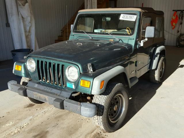 1J4FA29P3YP709201 - 2000 JEEP WRANGLER / GREEN photo 2